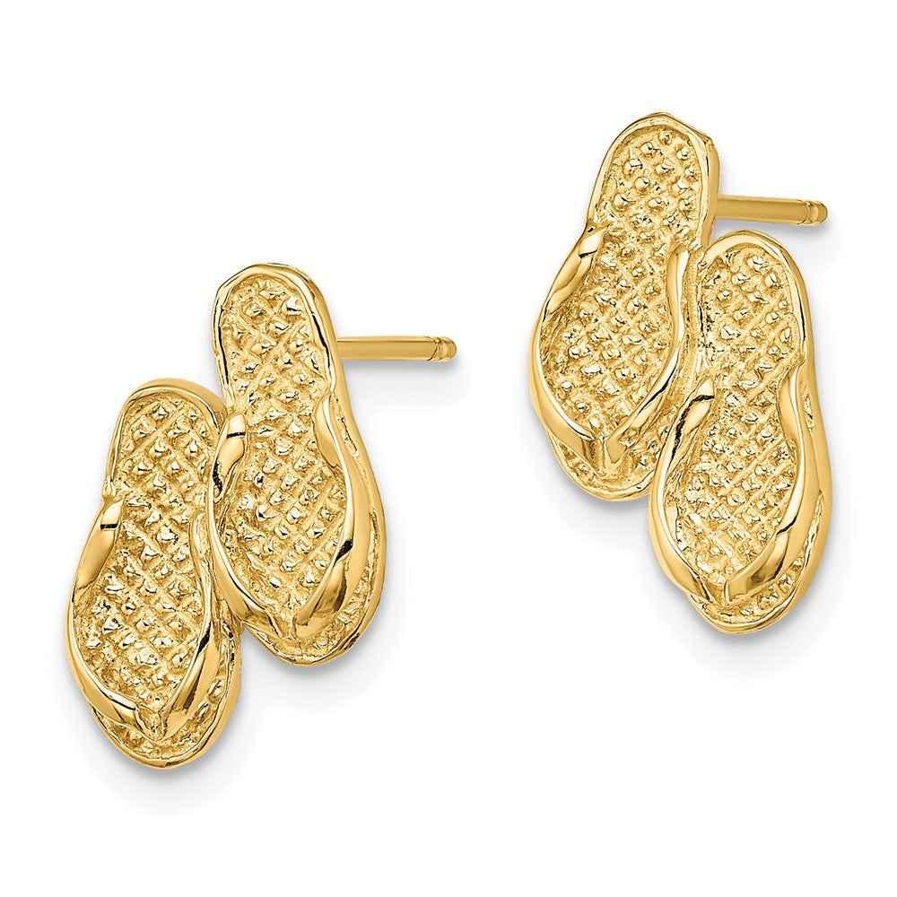 14K Gelbgold Doppelt Flip-flop Ohrstecker
