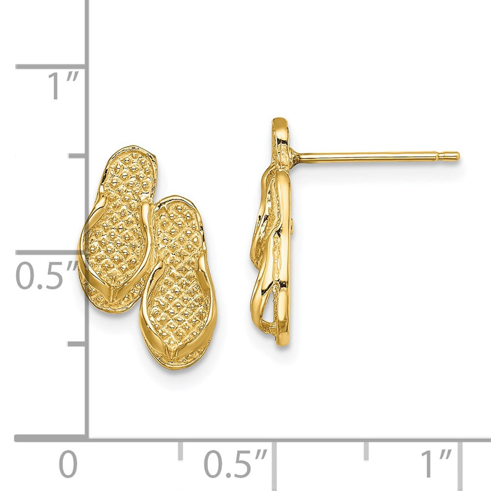 14K Gelbgold Doppelt Flip-flop Ohrstecker
