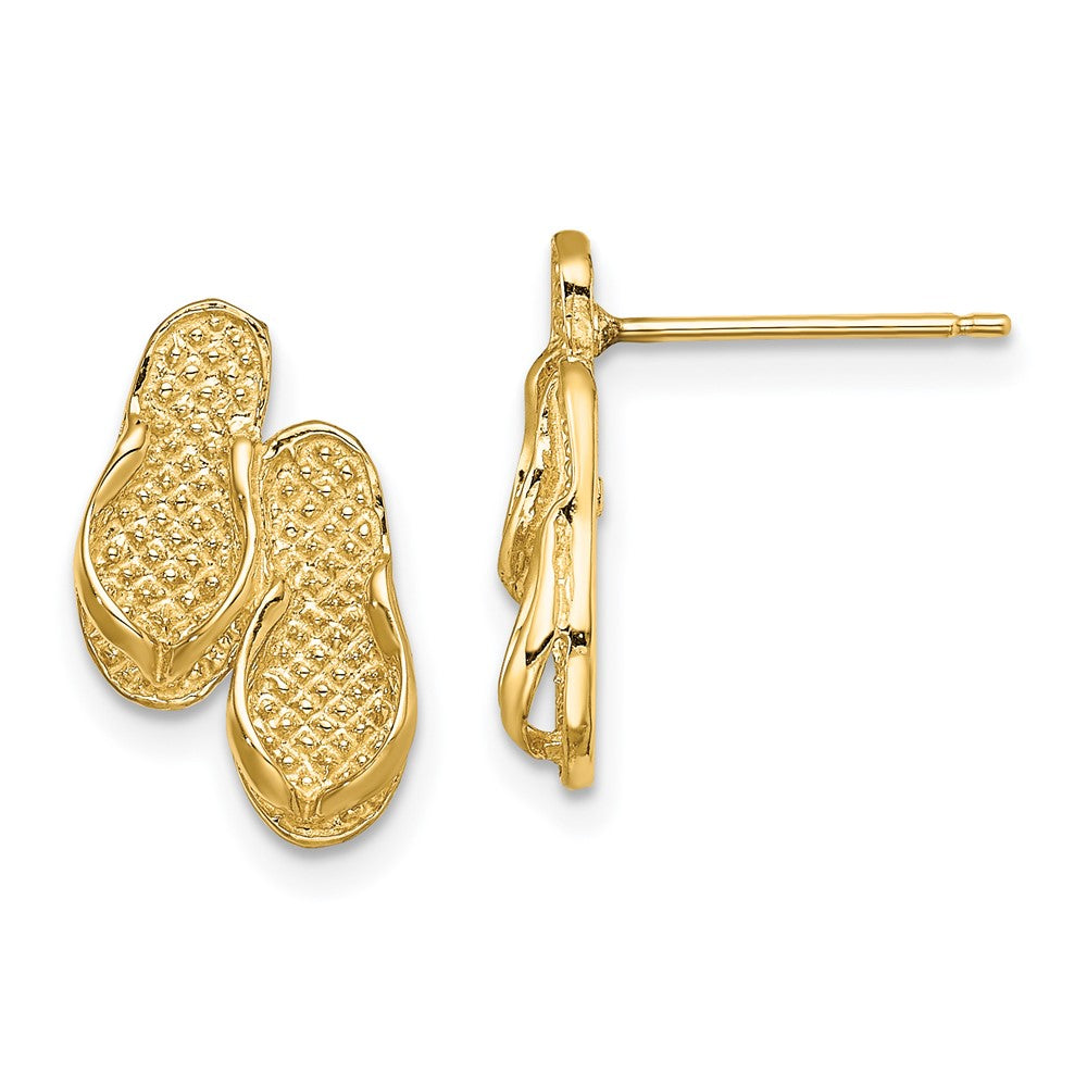 14K Gelbgold Doppelt Flip-flop Ohrstecker