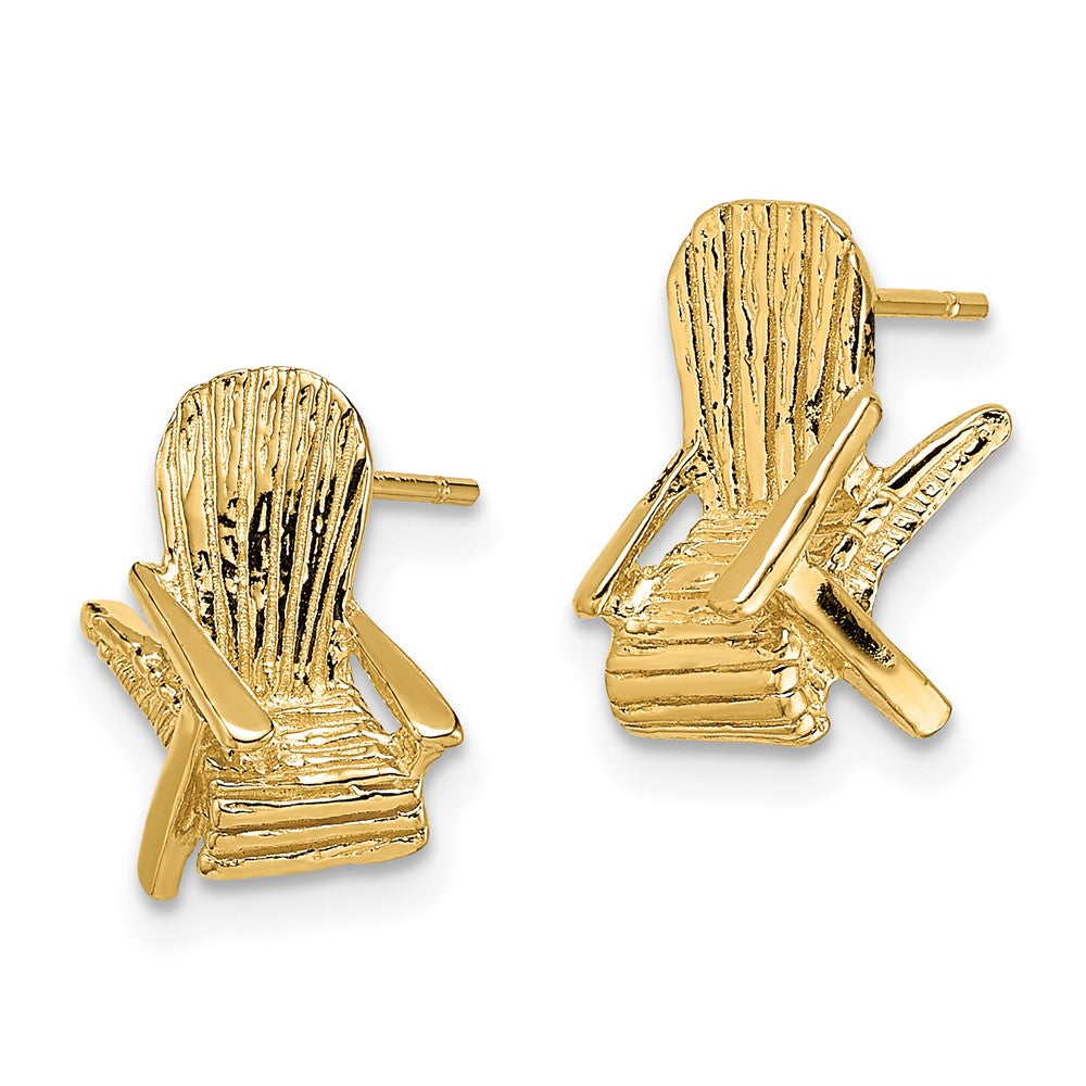 14K Gelbgold 2-d Beach Chair Stecker Ohrring