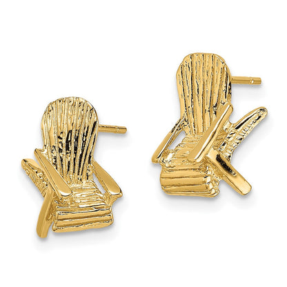 14K Gelbgold 2-d Beach Chair Stecker Ohrring