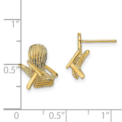 14K Gelbgold 2-d Beach Chair Stecker Ohrring