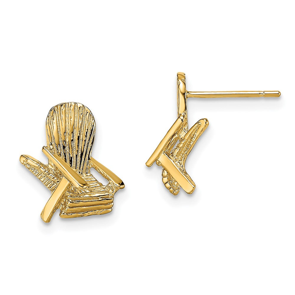 14K Gelbgold 2-d Beach Chair Stecker Ohrring