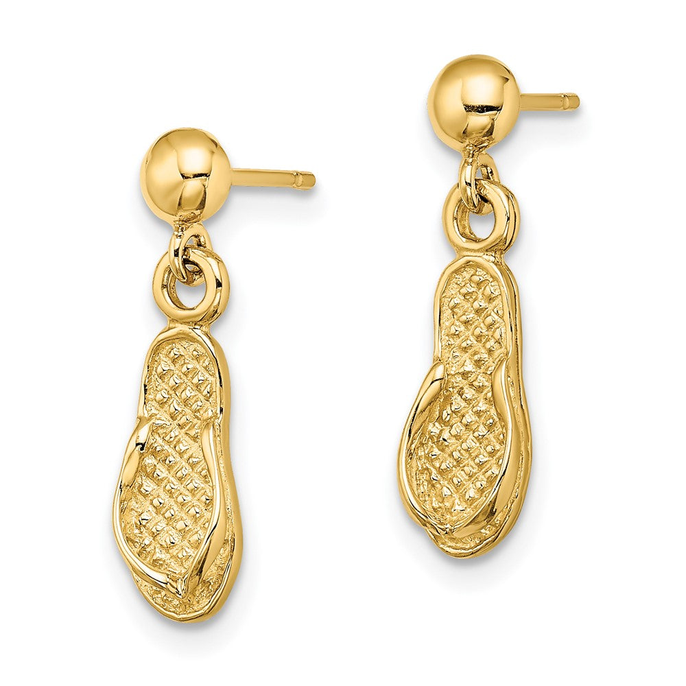 14K Gelbgold Flip Flop Stecker Ohrhänger
