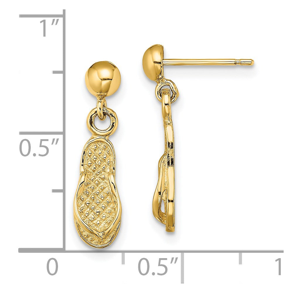 14K Gelbgold Flip Flop Stecker Ohrhänger