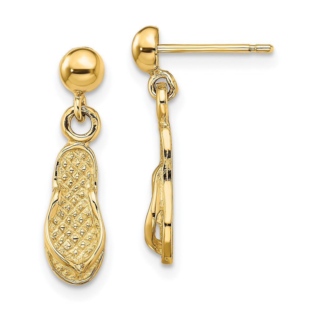 14K Gelbgold Flip Flop Stecker Ohrhänger