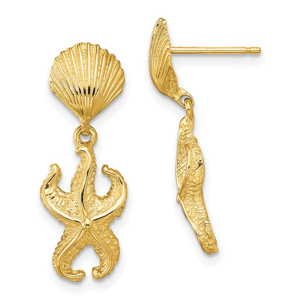 14K Gelbgold Muschel/starfish Ohrhänger