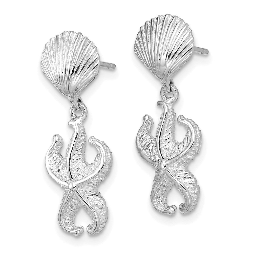 14K Weißgold Muschel/starfish Ohrhänger