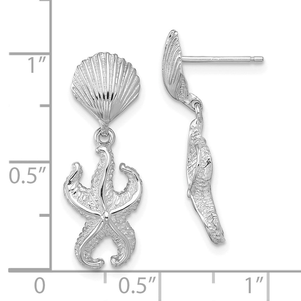 14K Weißgold Muschel/starfish Ohrhänger