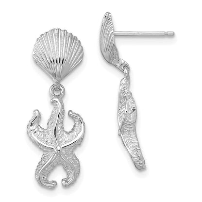 14K Weißgold Muschel/starfish Ohrhänger
