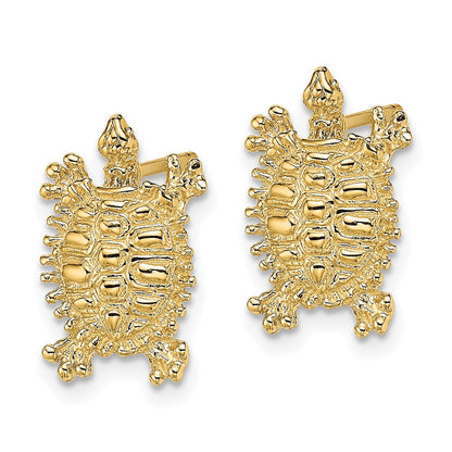 14K Gelbgold Land Schildkröte Ohrstecker