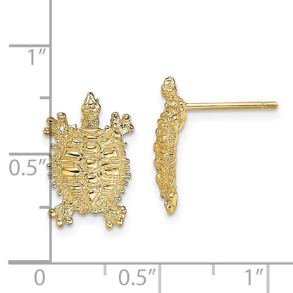 14K Gelbgold Land Schildkröte Ohrstecker