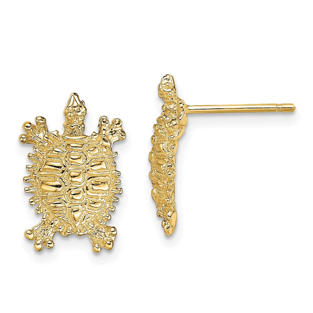 14K Gelbgold Land Schildkröte Ohrstecker