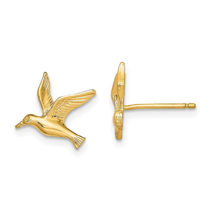 14K Gelbgold Poliert Seagull Ohrstecker