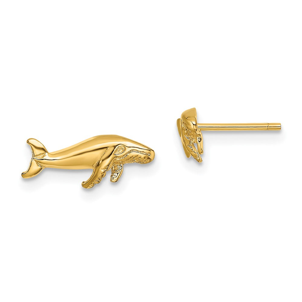 14K Gelbgold Wal Ohrstecker