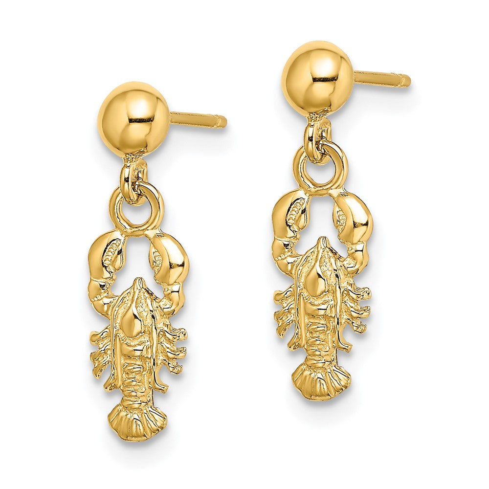 14K Gelbgold Karabiner Stecker Ohrhänger