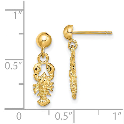 14K Gelbgold Karabiner Stecker Ohrhänger