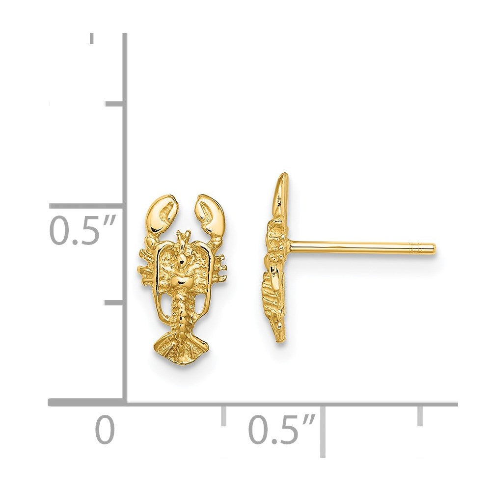 14K Gelbgold 2-d Karabiner Ohrstecker