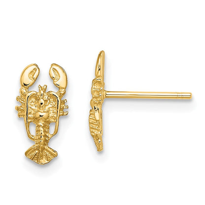 14K Gelbgold 2-d Karabiner Ohrstecker