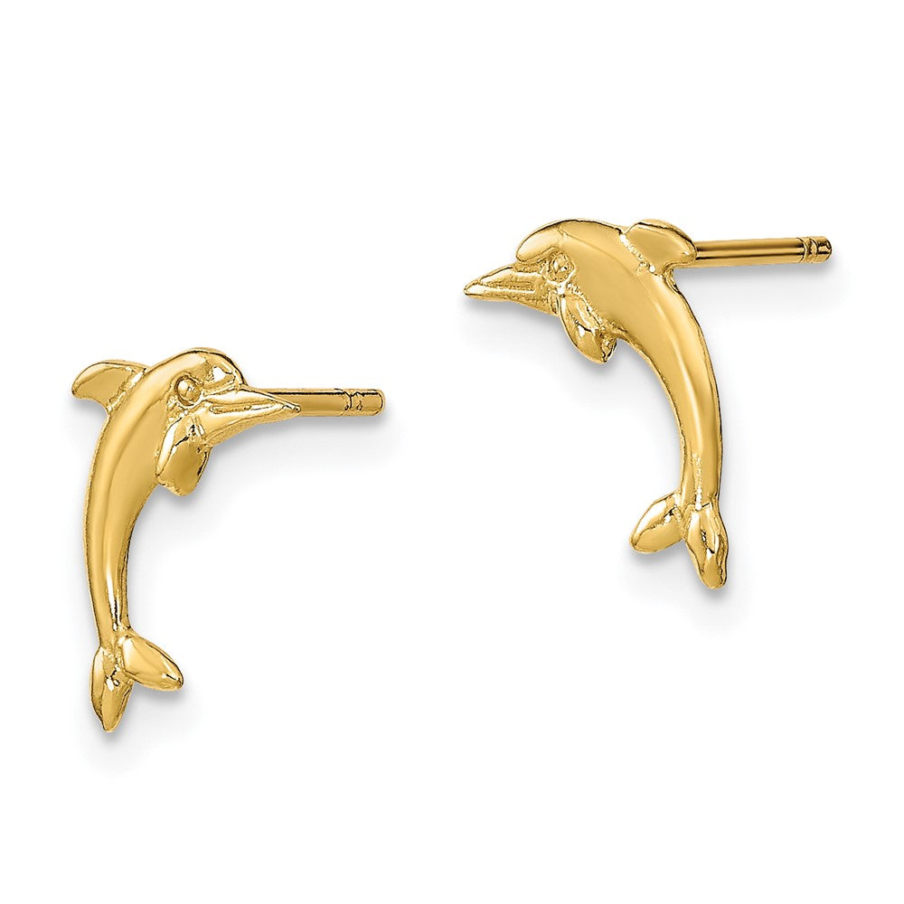 14K Gelbgold Delfin Ohrstecker