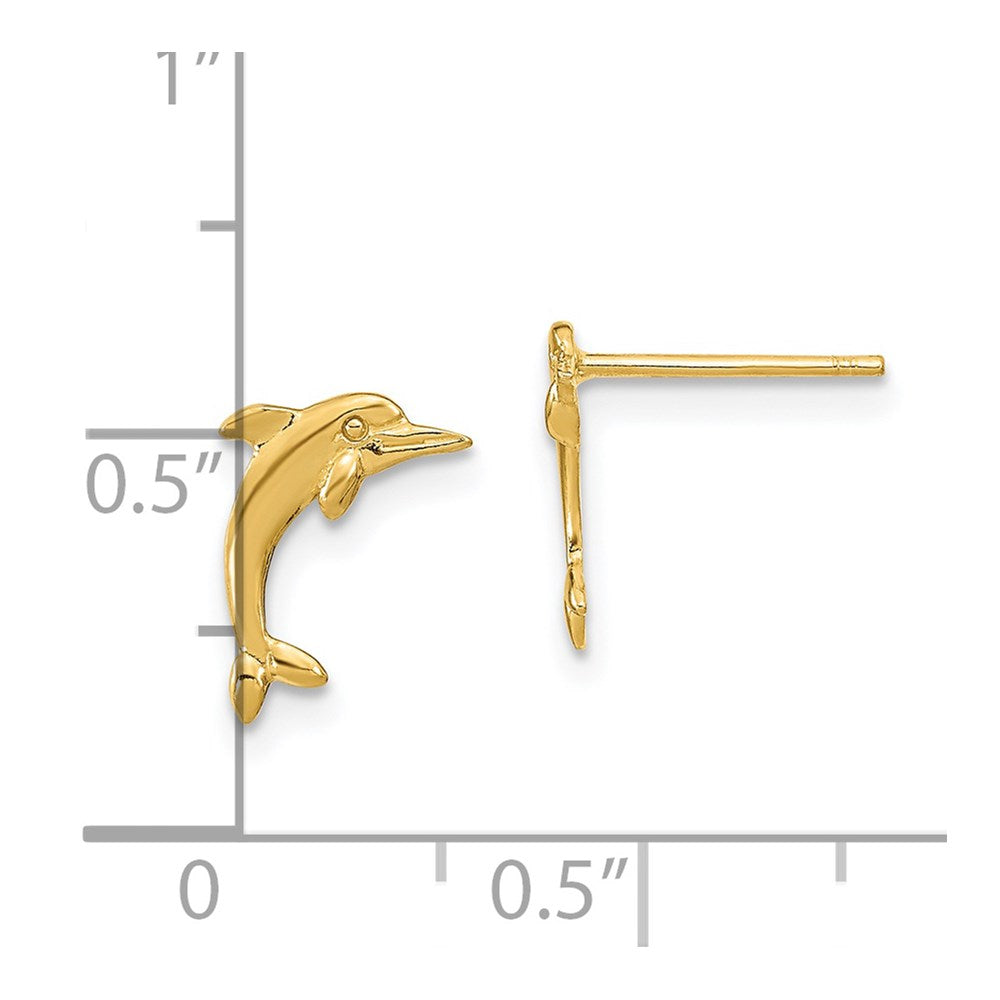 14K Gelbgold Delfin Ohrstecker