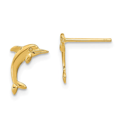 14K Gelbgold Delfin Ohrstecker