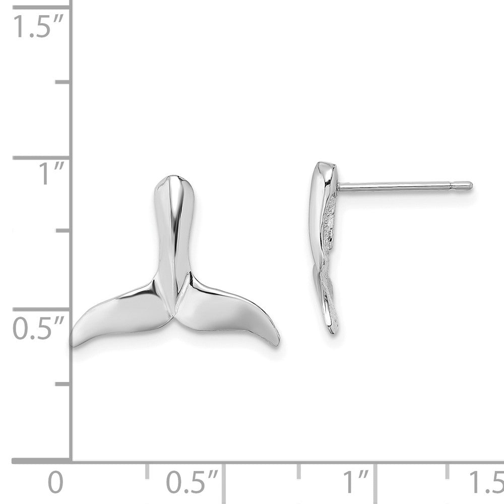 14K Weißgold Wal Schwanz Ohrstecker