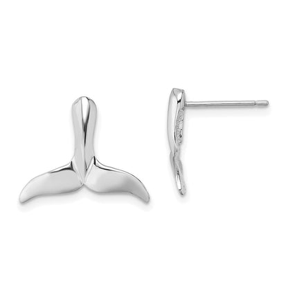 14K Weißgold Wal Schwanz Ohrstecker