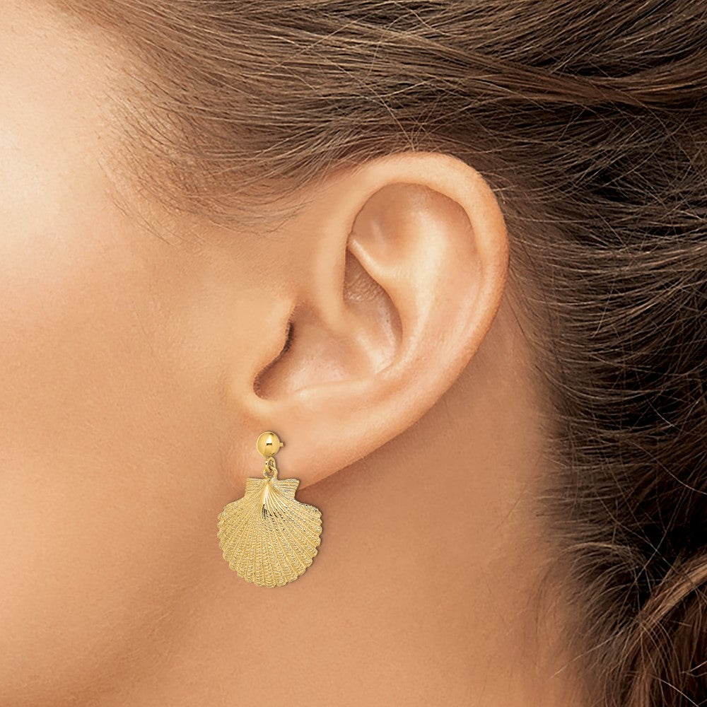 14K Gelbgold Muschel Ohrhänger