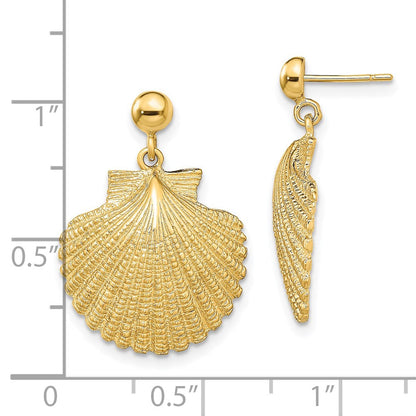 14K Gelbgold Muschel Ohrhänger