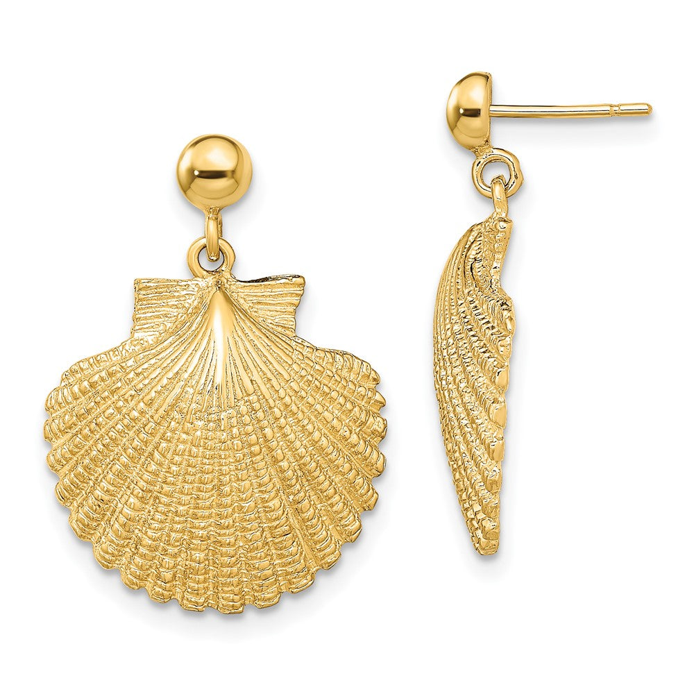 14K Gelbgold Muschel Ohrhänger