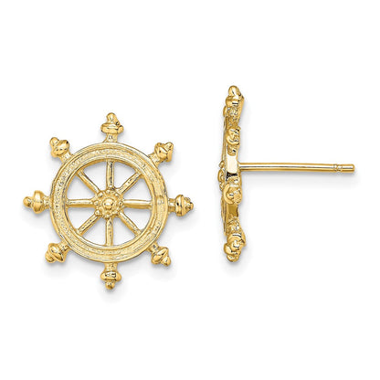 14K Gelbgold Ship Rad Ohrstecker