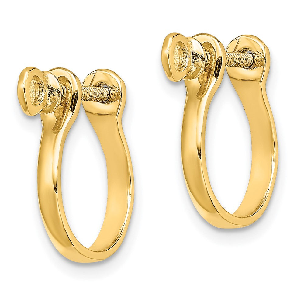 14K Gelbgold 3d Shackle Glieder Screw Ohrringe