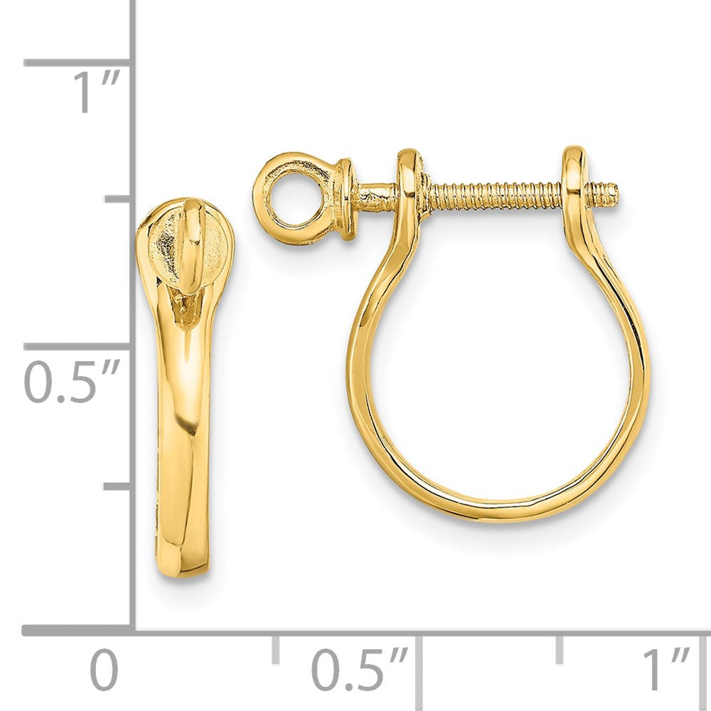 14K Gelbgold 3d Shackle Glieder Screw Ohrringe