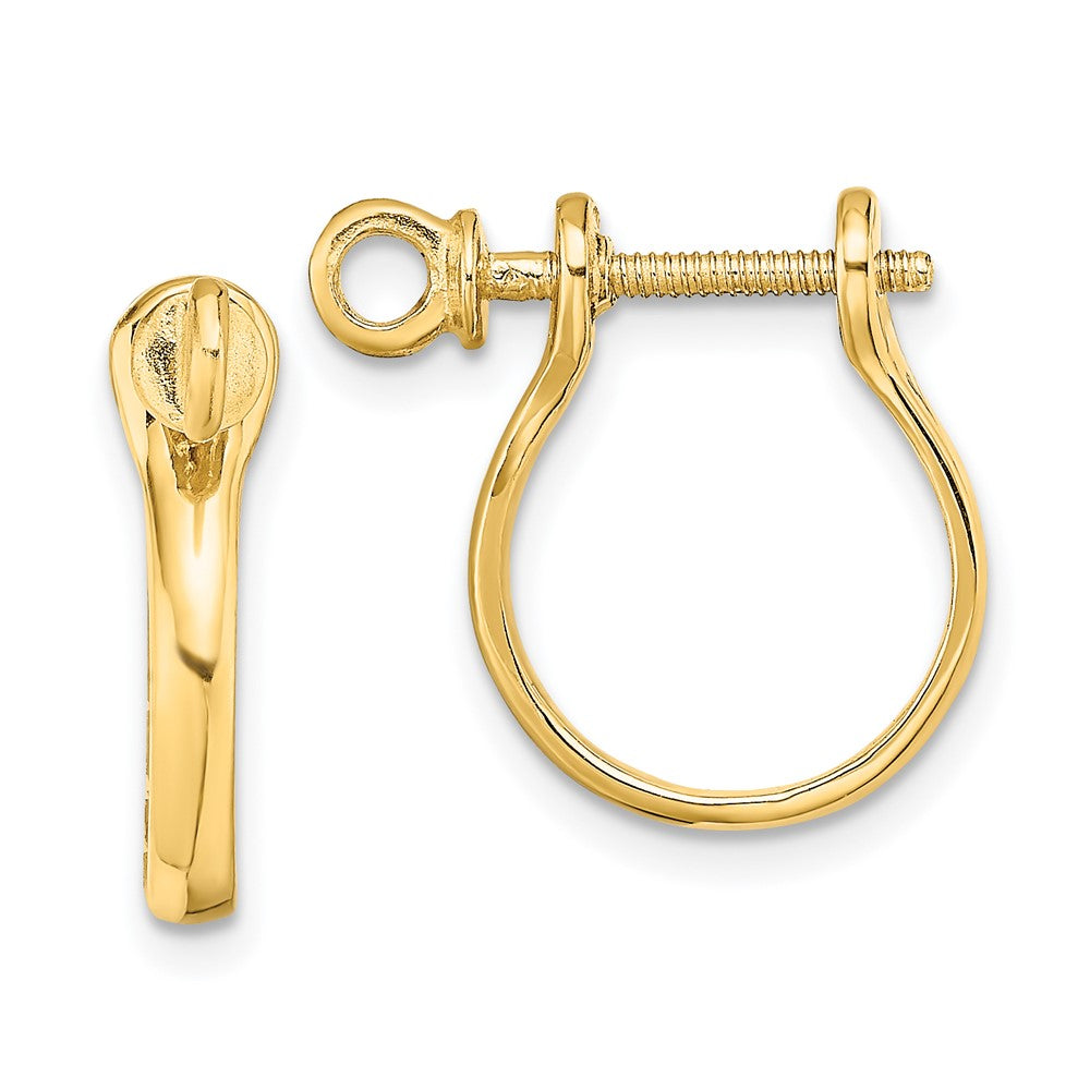 14K Gelbgold 3d Shackle Glieder Screw Ohrringe