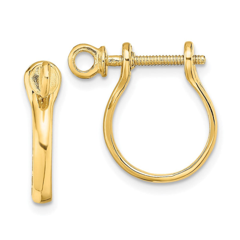 14K Gelbgold 3d Shackle Glieder Screw Ohrringe