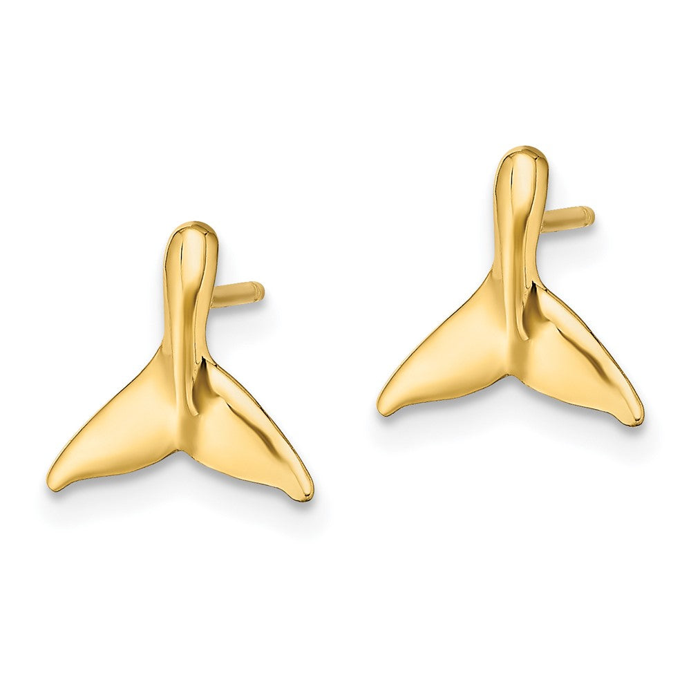 14K Gelbgold Mini Wal Schwanz Ohrstecker