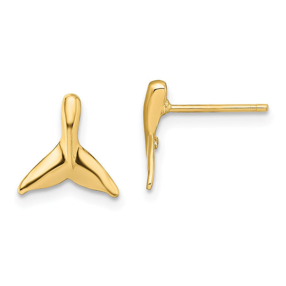14K Gelbgold Mini Wal Schwanz Ohrstecker
