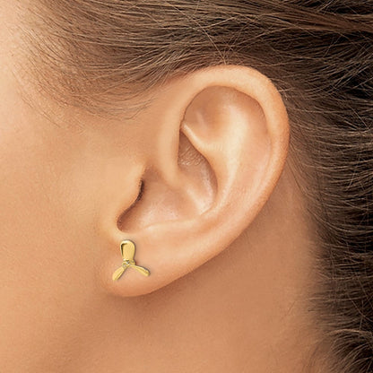 14K Gelbgold 2-d Propeller Ohrstecker