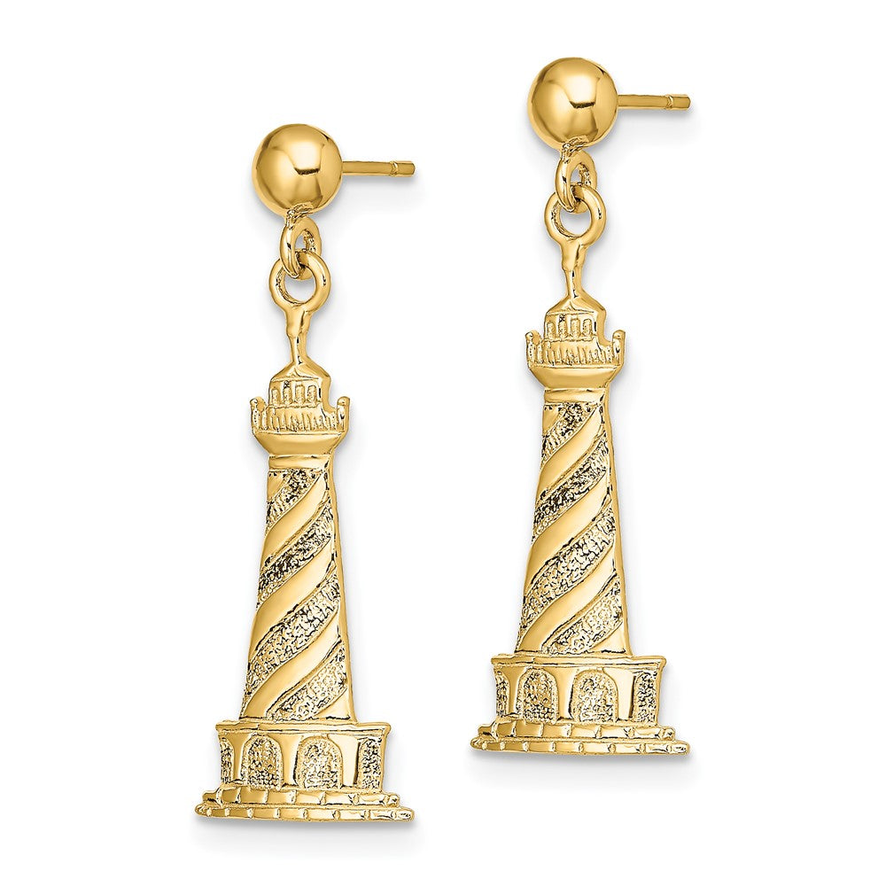 14K Gelbgold Cape Hatteras Leuchtturm Ohrringe