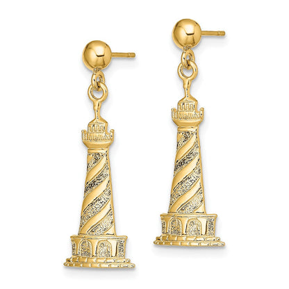14K Gelbgold Cape Hatteras Leuchtturm Ohrringe