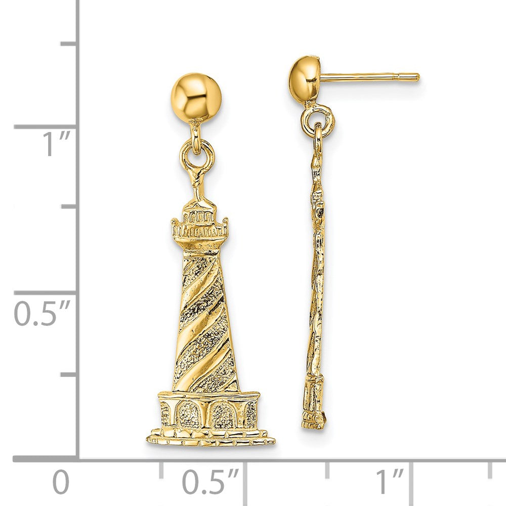 14K Gelbgold Cape Hatteras Leuchtturm Ohrringe
