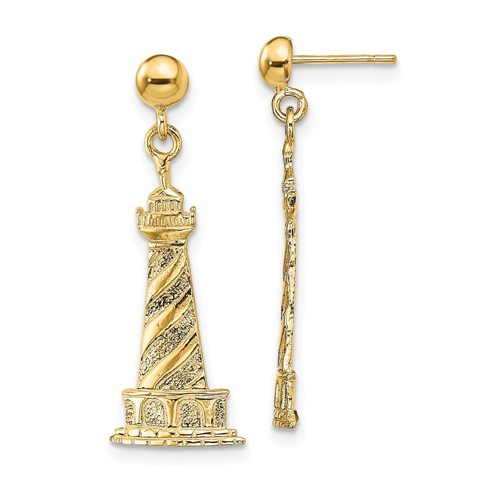 14K Gelbgold Cape Hatteras Leuchtturm Ohrringe