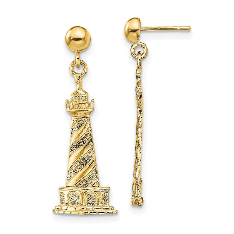 14K Gelbgold Cape Hatteras Leuchtturm Ohrringe