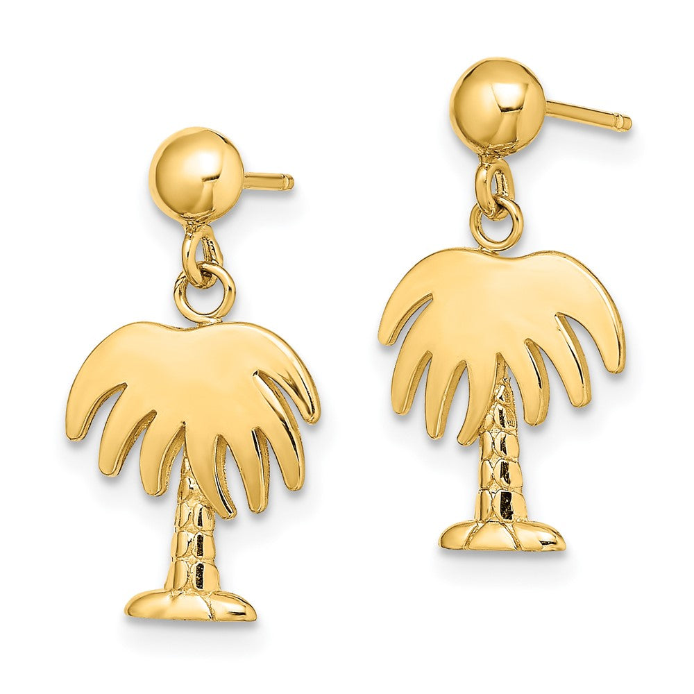 14K Gelbgold Charleston Palme Baum Ohrhänger