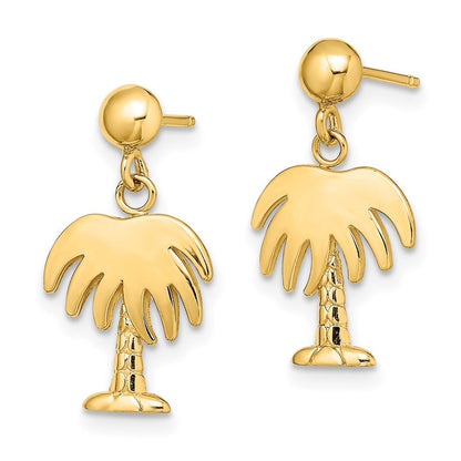 14K Gelbgold Charleston Palme Baum Ohrhänger