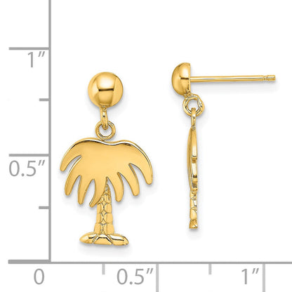 14K Gelbgold Charleston Palme Baum Ohrhänger