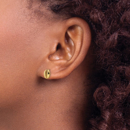 14K Gelbgold Poliert Muschel Ohrstecker