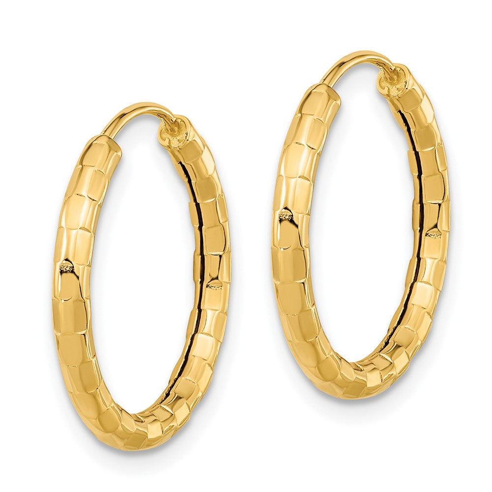14K Gelbgold Poliert Facettiert 2.5mm Creolen