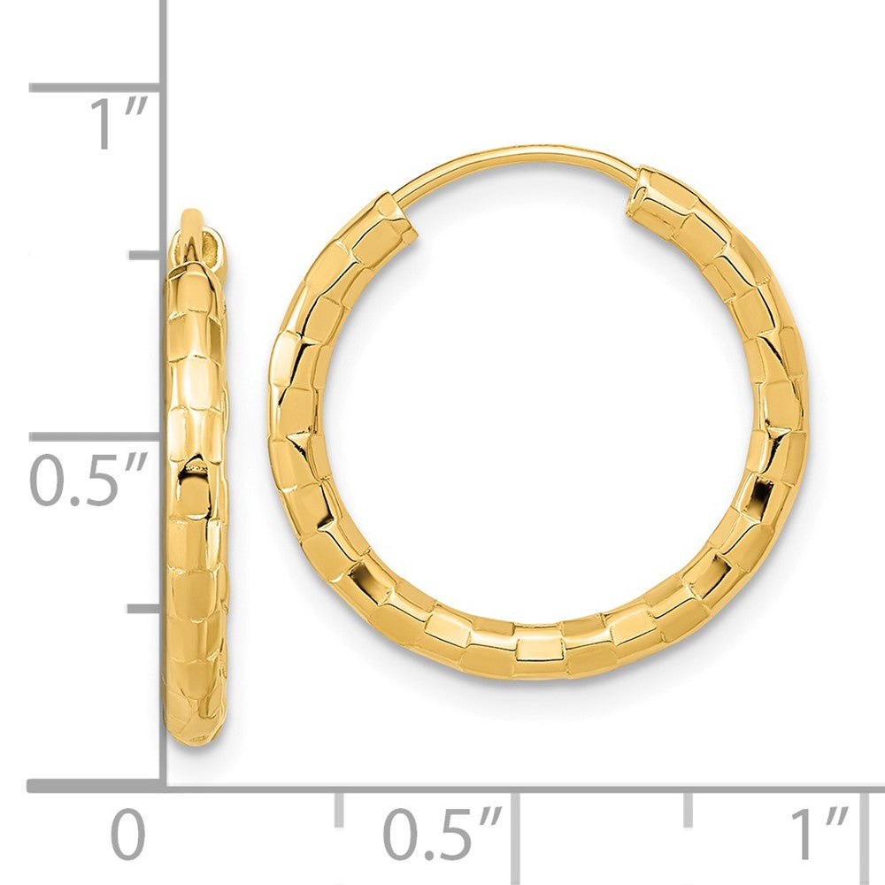14K Gelbgold Poliert Facettiert 2.5mm Creolen